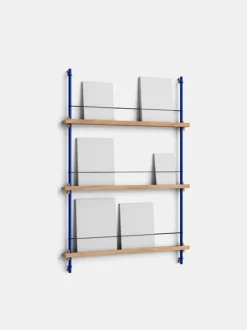 Møbler<Moebe Box set, Magazine Shelving MS.115. 1, Oak shelves, Deep Blue