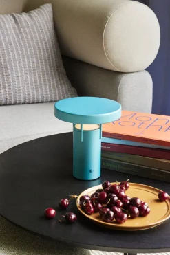 Trådløse Lamper<Hübsch BringMe Portable Lamp Mini Metallic Turquoise