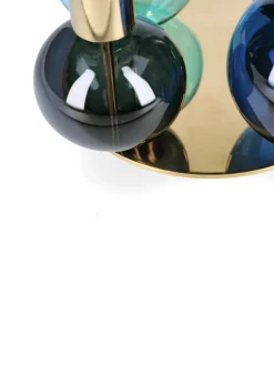 Lys & Lysestager<Holmegaard Bubble 4-armet lysestage Ø17. 5 cm blå/grøn