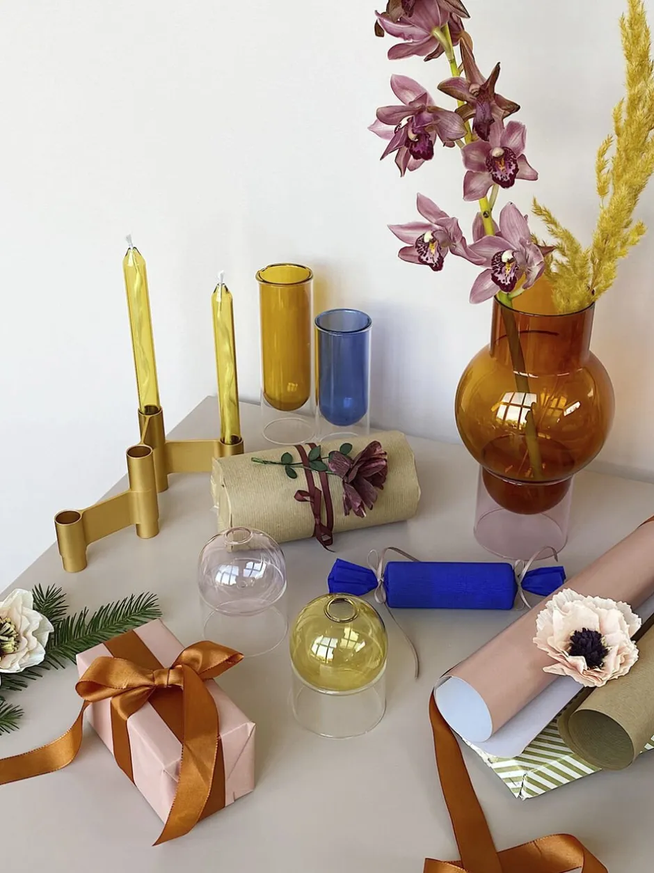 Vaser & Urtepotteskjulere<Studio About BUBBLE TUBE, LARGE, AMBER/ROSE, 90270A
