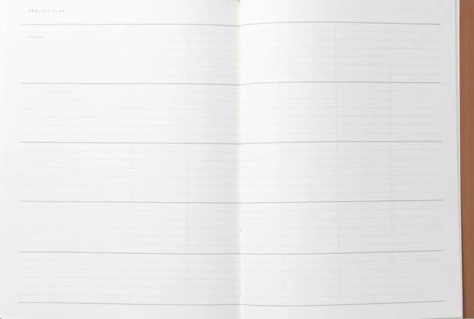 Kontorartikler<Notem Business Notesbog med dagsplan og mødereferat, lys grå