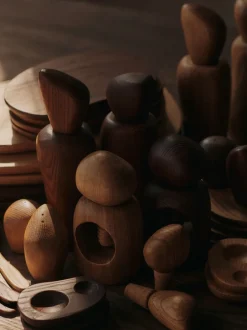 Køkkenartikler<Ferm Living Cairn Salt and Pepper Shakers -Set of 2-Dark brown
