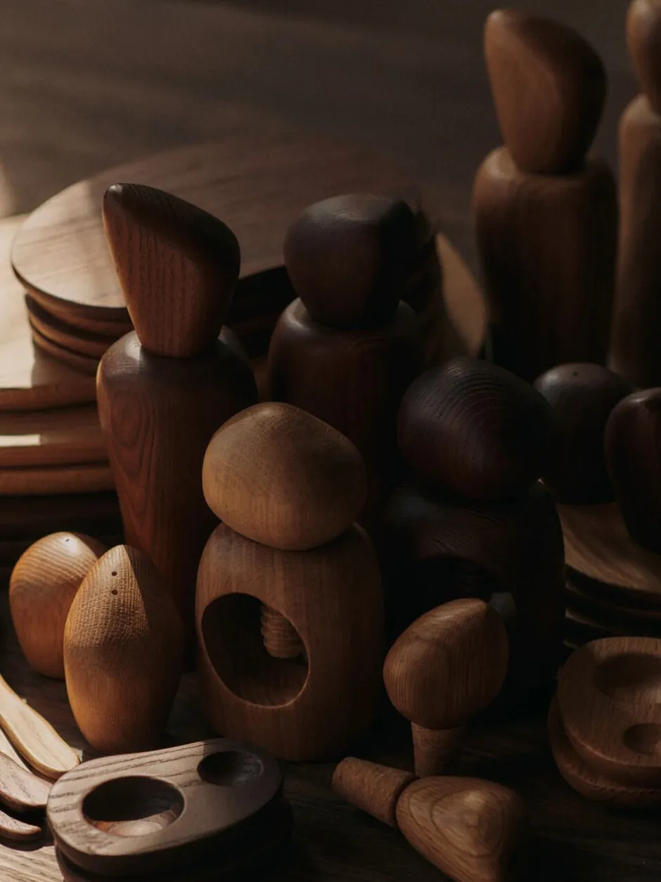 Køkkenartikler<Ferm Living Cairn Salt and Pepper Shakers -Set of 2-Dark brown