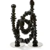 Lys & Lysestager<Polspotten candle holder beads black