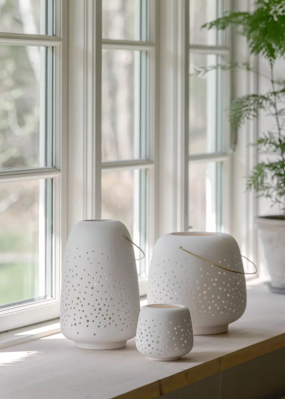 Trådløse Lamper<Uyuni Ceramic lantern, medium, 15,5x24 cm