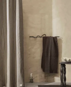 Badeforhæng<Ferm Living Chambray Shower Curtain - Sand/Black