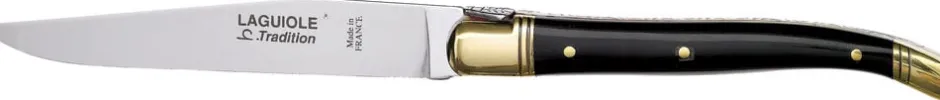 Bestik<Laguiole Tradition CHL Steakkniv Sort Horn/ME-2