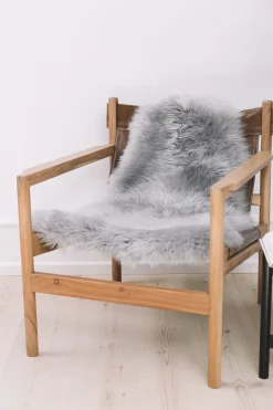 Skind<NATURES Collection 90cm-up New Zealand Sheepskin, Long Wool Light Grey 90x60