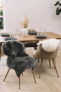 Skind<NATURES Collection 90cm-up New Zealand Sheepskin, Long Wool Dark Grey/ 90x60