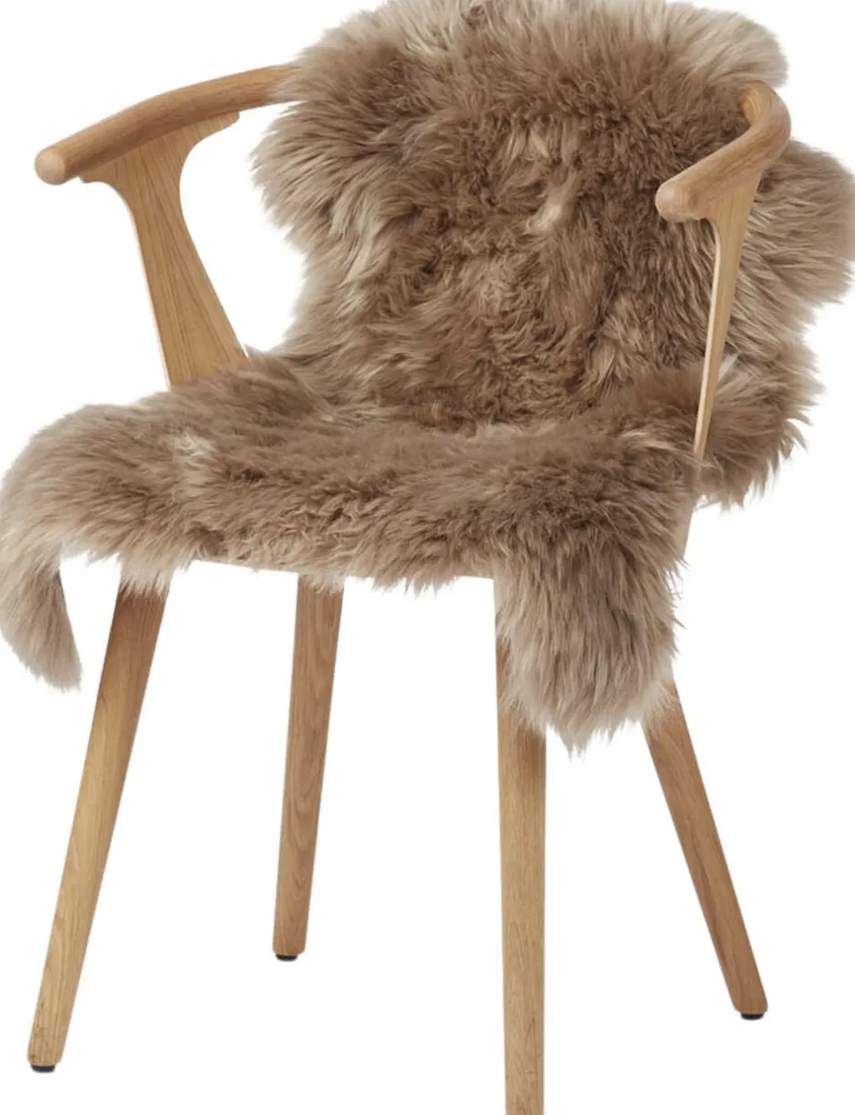 Skind<NATURES Collection 90cm-up New Zealand Sheepskin, Long Wool Taupe 90x60