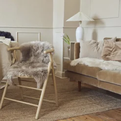 Skind<NATURES Collection 90cm-up New Zealand Sheepskin, Long Wool Taupe 90x60