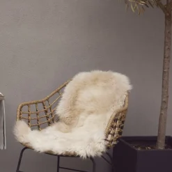 Skind<NATURES Collection 90cm-up New Zealand Sheepskin, Long Wool Beige 90x60