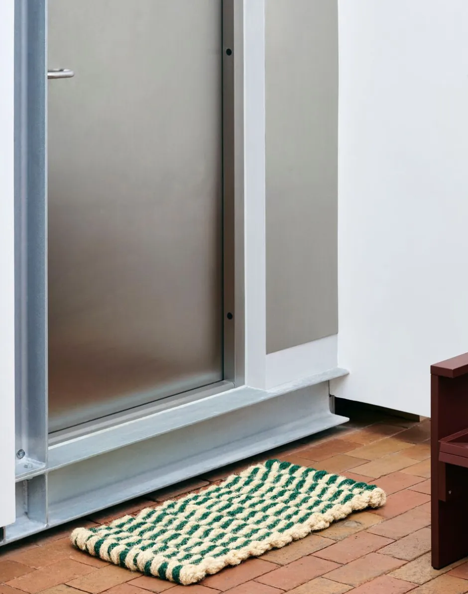 Gulvtæpper<Hay Coco Door Mat-Stripe Wave-Dark green and white