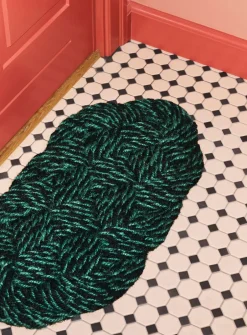 Gulvtæpper<Hay Coco Door Mat-Swirl-Green and black