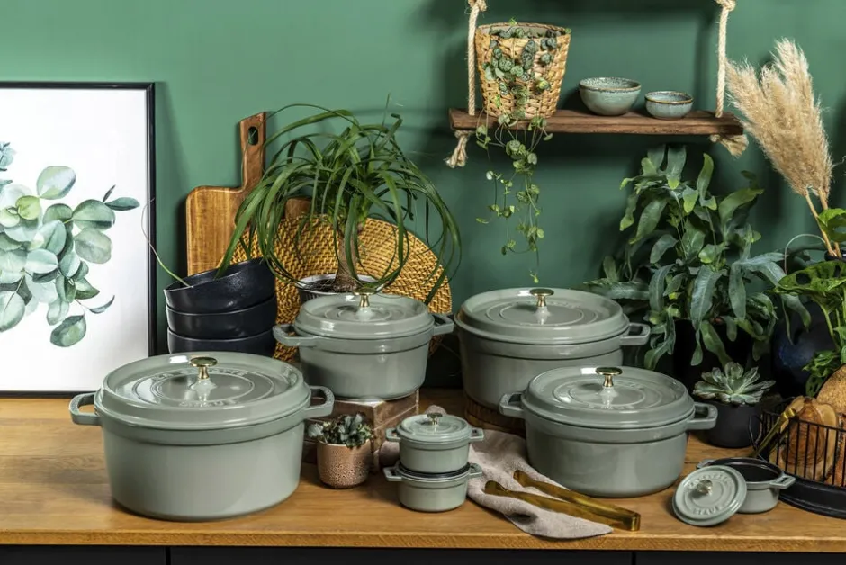 Gryder & Pander<Staub Cocotte 24 cm Eukalyptus Støbejern