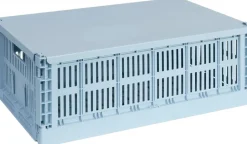 Opbevaring<Hay Color Crate Metal Lid, Large Soft blue