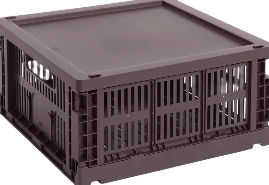 Opbevaring<Hay Colour Crate Plastic Lid Square/Cube, Medium Bordeaux