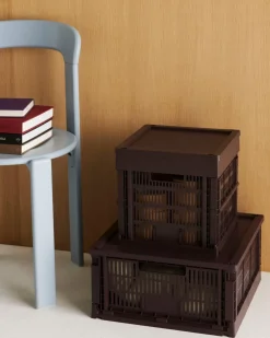 Opbevaring<Hay Colour Crate Plastic Lid Square/Cube, Medium Bordeaux