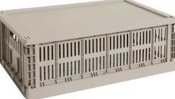 Opbevaring<Hay Colour Crate Plastic Lid, Large Warm grey