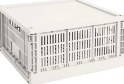 Opbevaring<Hay Colour Crate Plastic Lid Square, Large Off white