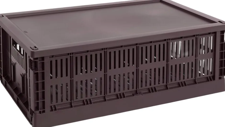 Opbevaring<Hay Colour Crate Plastic Lid, Large Bordeaux