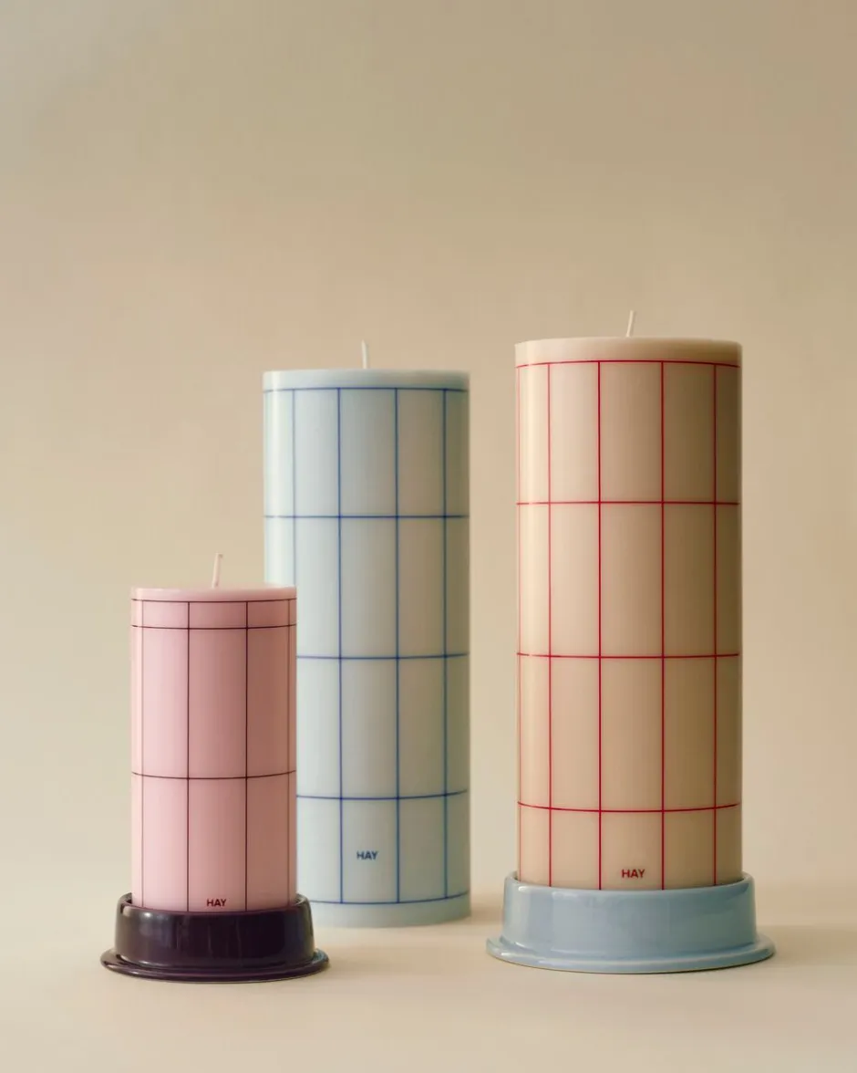 Lys & Lysestager<Hay Column Candleholder-Large-Pale blue