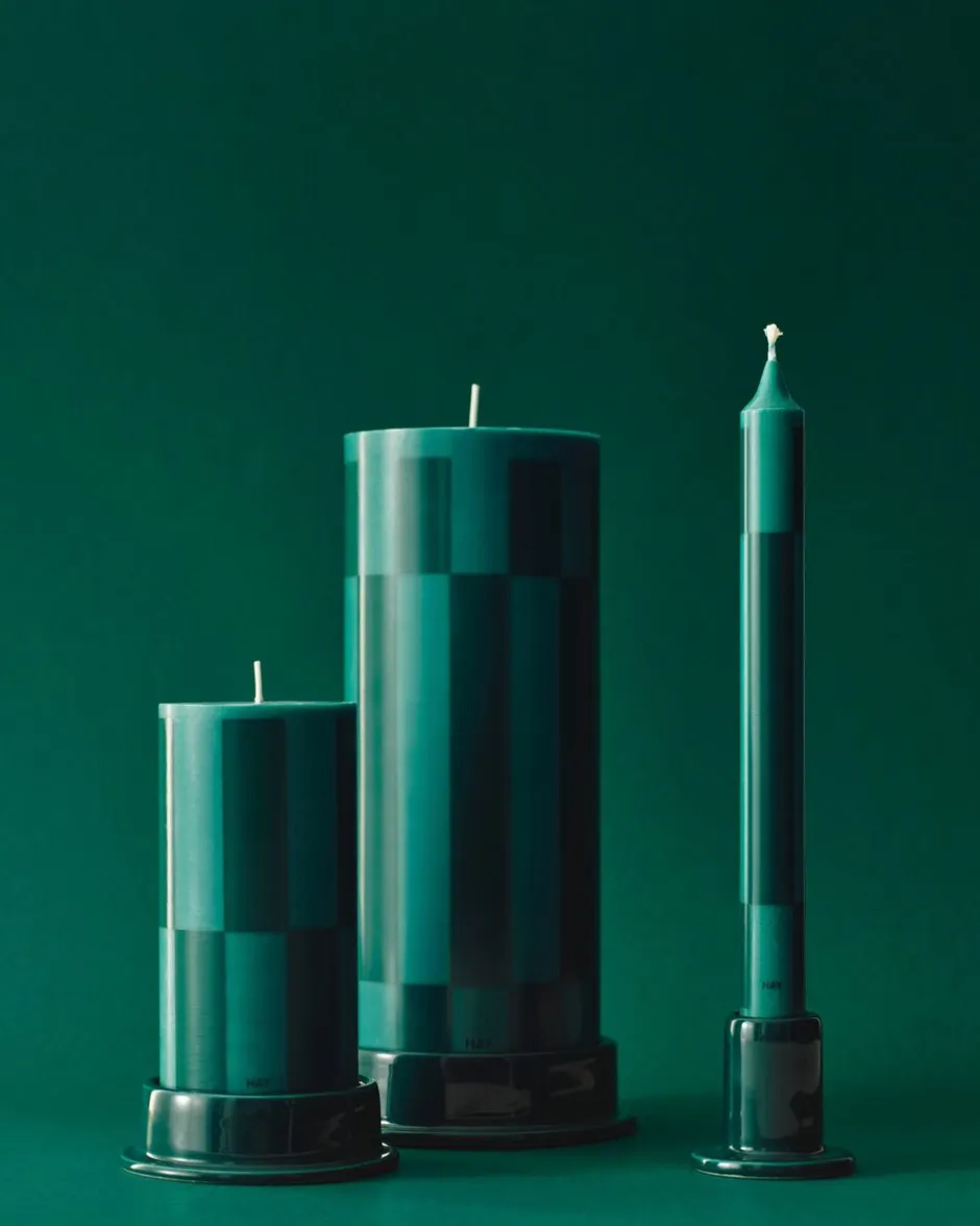Lys & Lysestager<Hay Column Candleholder-Small-Dark green