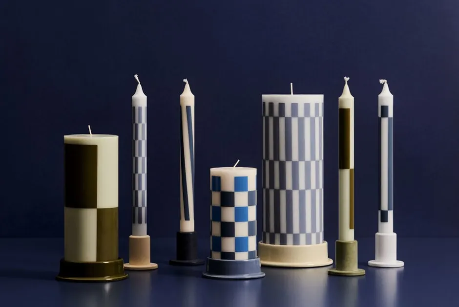 Lys & Lysestager<Hay Column Candle-Large