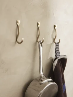Knager & Knagerækker<Ferm Living Curvature Hooks - Set of 3 - Brass