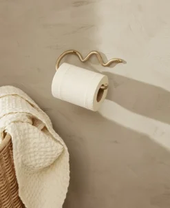 Badeværelsestilbehør<Ferm Living Curvature Toilet Paper Holder - Brass