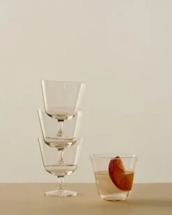 Glas<Hay Curve Stem Glass-Set of 2-Small-Clear
