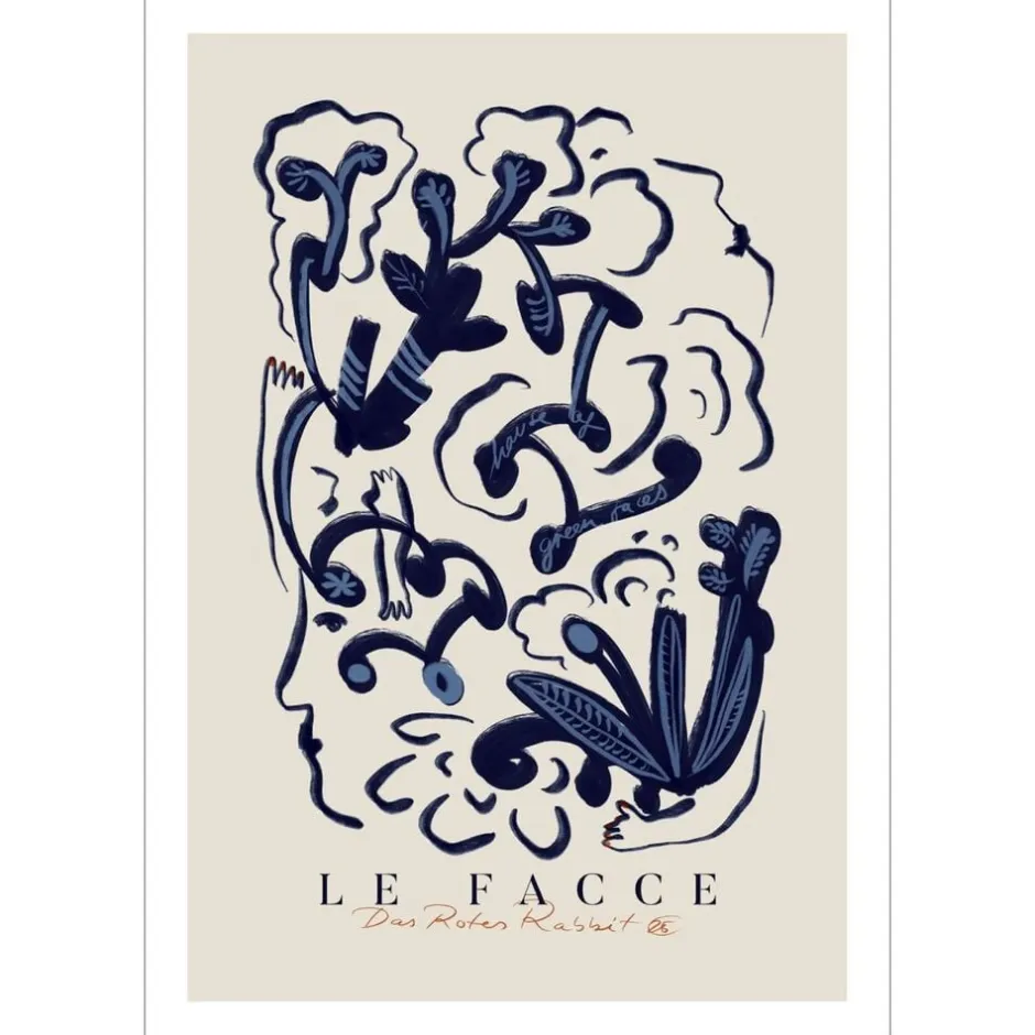 Plakater & Rammer<Poster & Frame Das Rotes Rabbit - Le Facce - Blue Flerfarvet