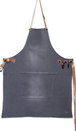 Tekstiler Til Køkkenet<DutchDeluxes Demin forklæde BBQ Style Apron Washed Grey