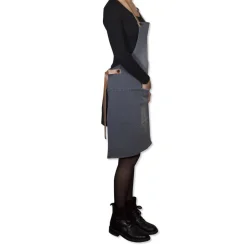 Tekstiler Til Køkkenet<DutchDeluxes Demin forklæde BBQ Style Apron Washed Grey