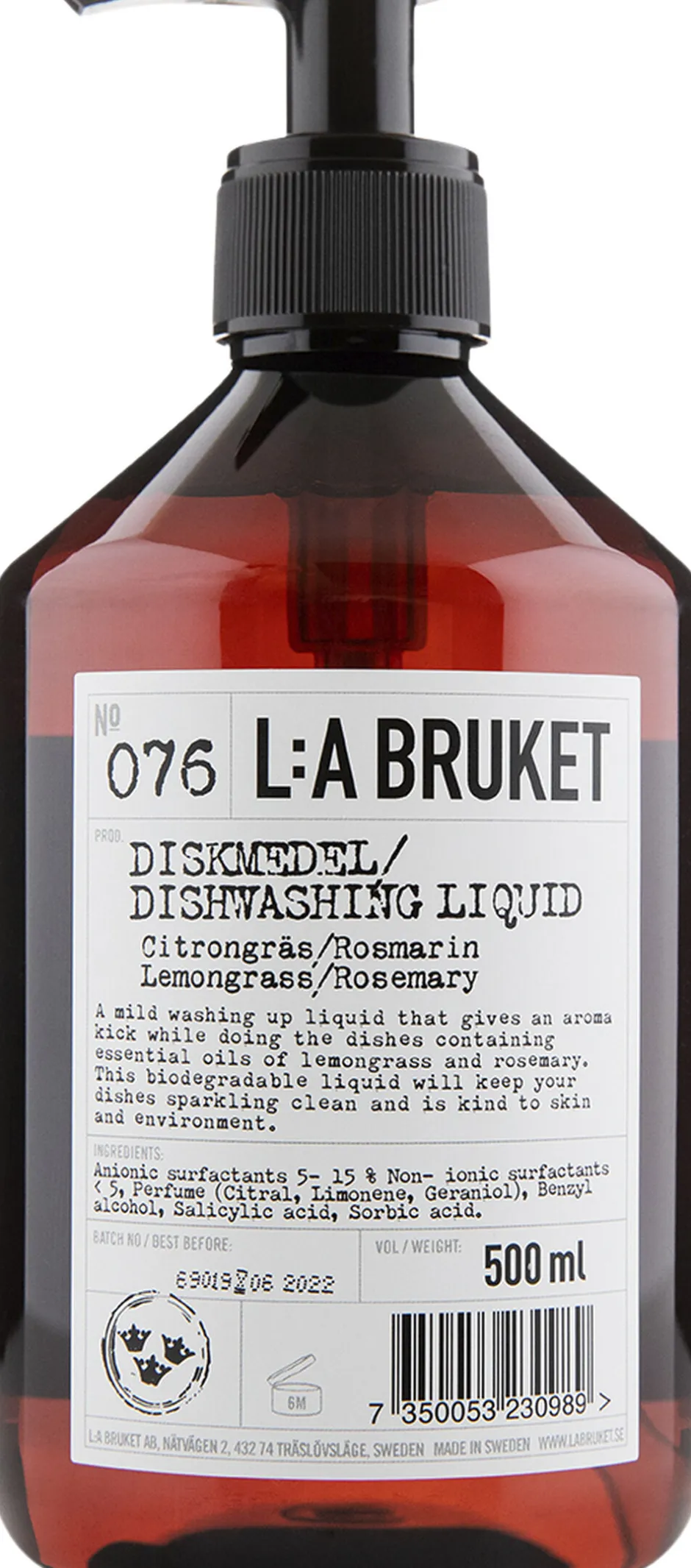 Køkkenartikler<L:a Bruket Dish Washing Liquid Lemongrass/Rosemary 500 ml