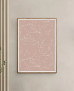 Plakater & Rammer<Poster & Frame Disney - Mickey Mouse Pink & White Outline Flerfarvet