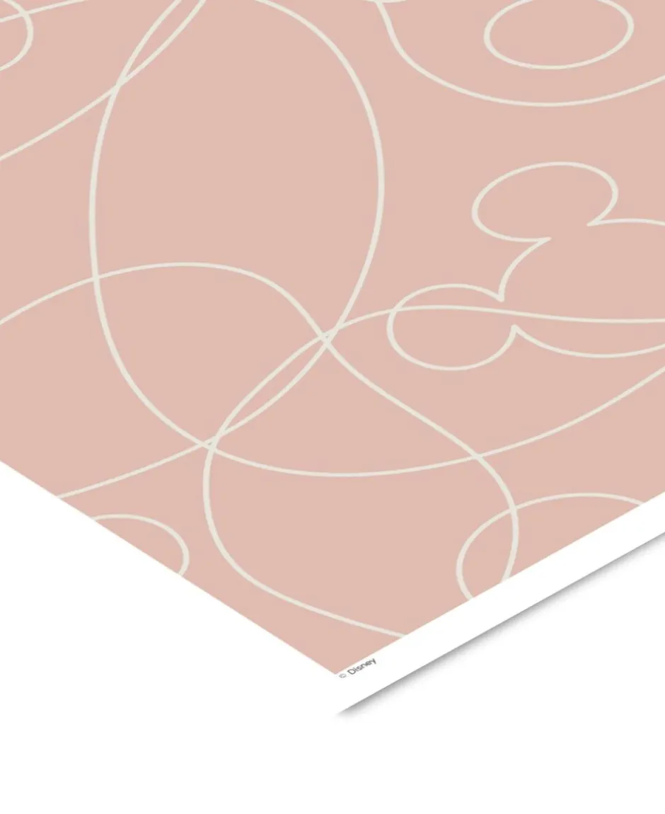 Plakater & Rammer<Poster & Frame Disney - Mickey Mouse Pink & White Outline Flerfarvet