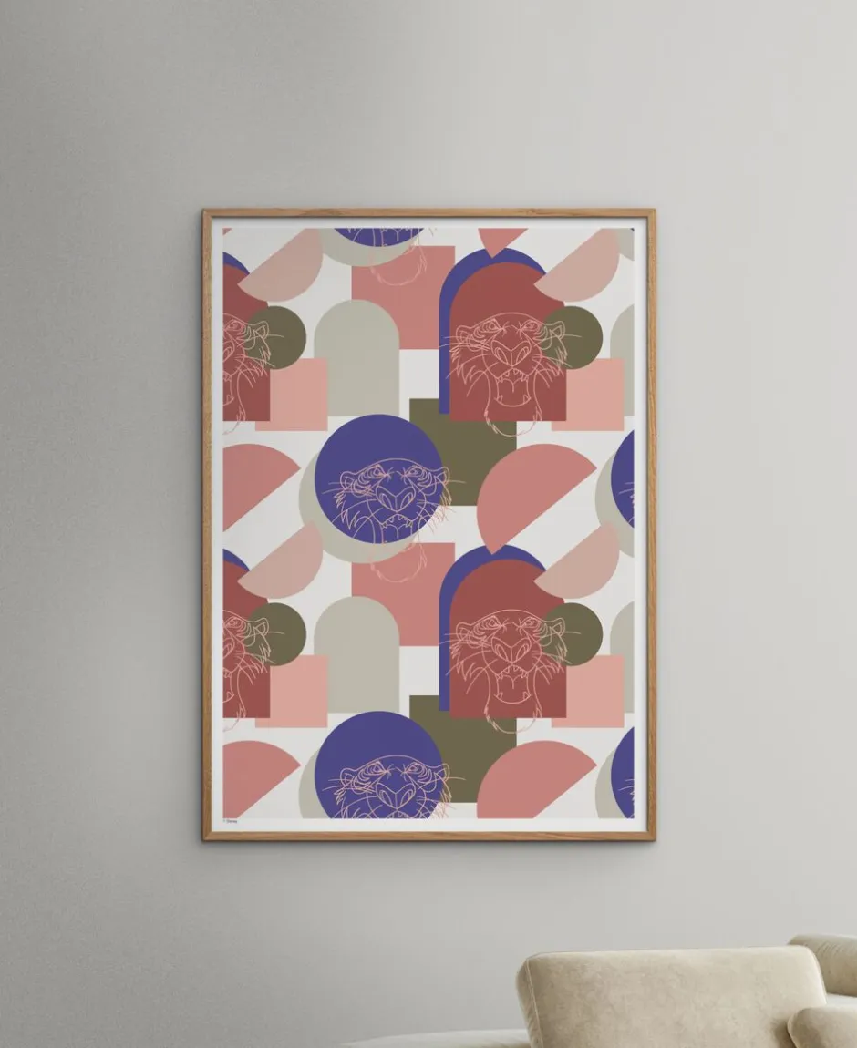 Plakater & Rammer<Poster & Frame Disney Ð The Jungle Book Pink Shere Khan Outline Flerfarvet