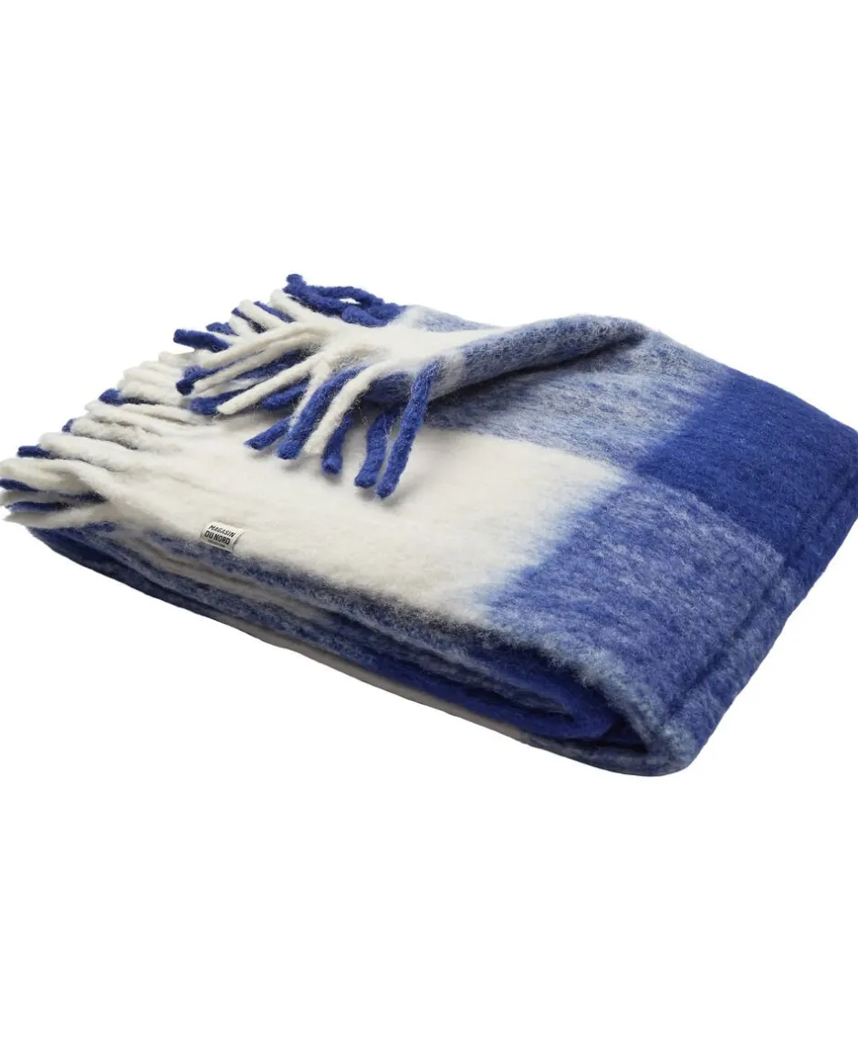 Plaider<Magasin du Nord Collection Ekstra fluffy plaid. check Cobolt blue