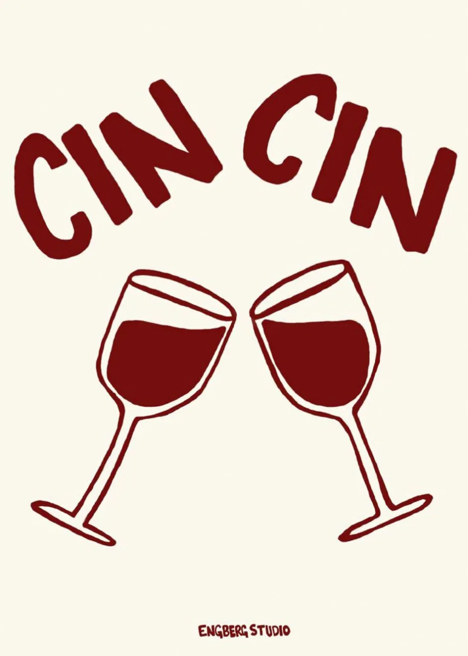 Plakater & Rammer<Poster & Frame Engberg Studio - Cin Cin - Red