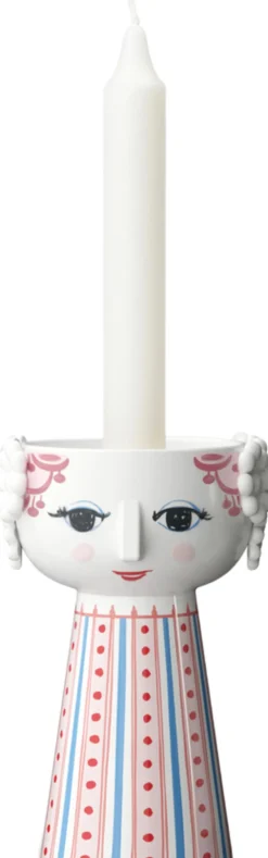 Lys & Lysestager<Bjørn Wiinblad Eva Lysestage H14 cm støvet rød
