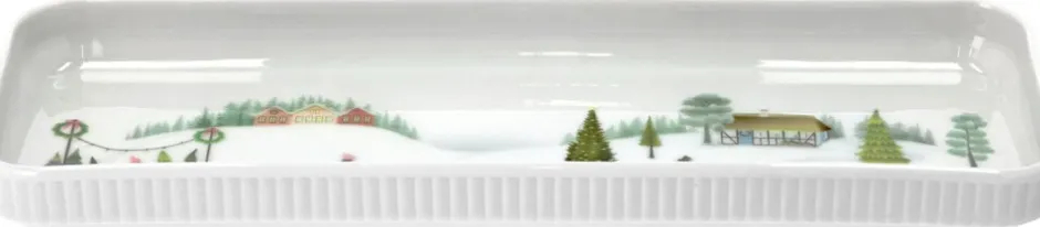 Skåle & Fade<Pillivuyt Fad rektangulært Vinter 36 x 12 cm Hvid Ovnfast porcelæn