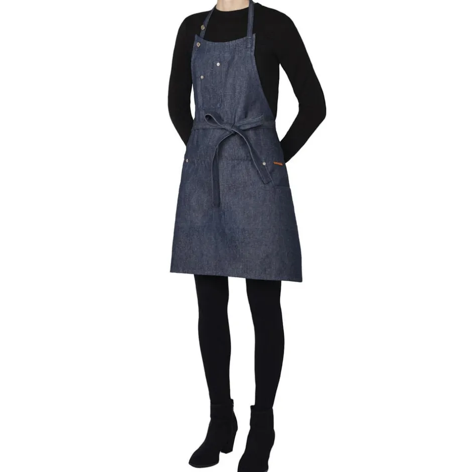 Tekstiler Til Køkkenet<DutchDeluxes Five Pockets Apron , Slim Fit, Denim Brut