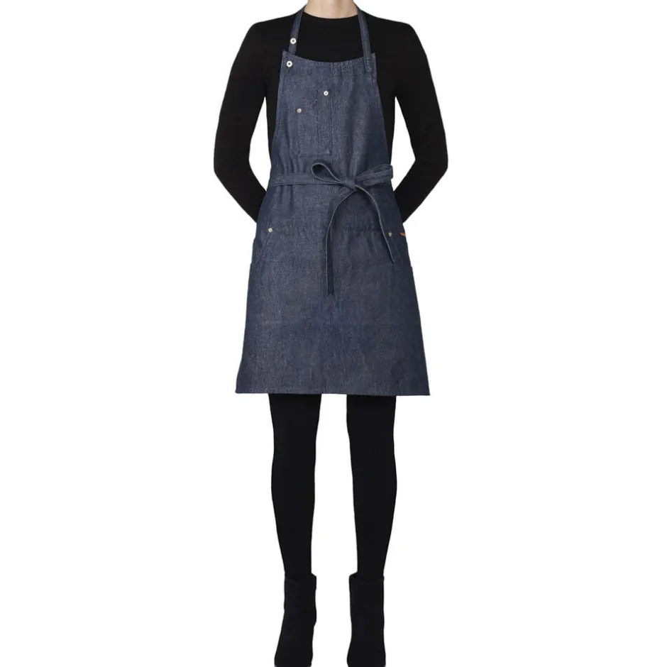 Tekstiler Til Køkkenet<DutchDeluxes Five Pockets Apron , Slim Fit, Denim Brut