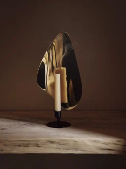 Lys & Lysestager<Audo Copenhagen Flambeau CH, H34 ,Table, Black/Poli