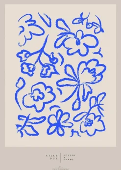 Plakater & Rammer<Poster & Frame Flower Beige & blå