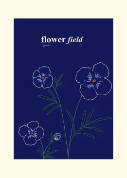 Plakater & Rammer<Poster & Frame Flower Field 02 Blå