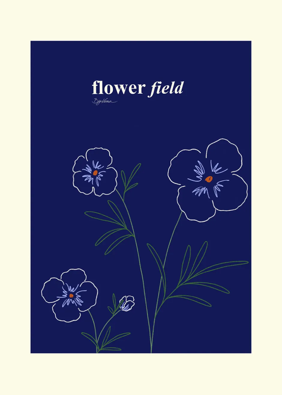 Plakater & Rammer<Poster & Frame Flower Field 02 Blå