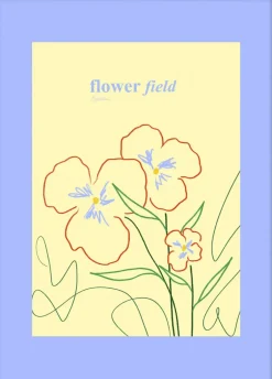 Plakater & Rammer<Poster & Frame Flower Field 01 Blå