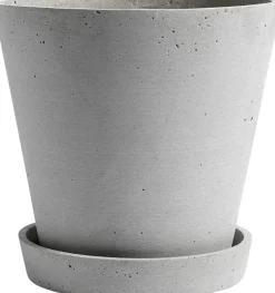 Vaser & Urtepotteskjulere<Hay Flowerpot with Saucer-X-Large-Grey